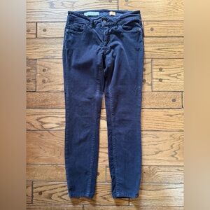 Anthropologie Pilcro dark gray corduroy skinny jean size 24 petite/cropped